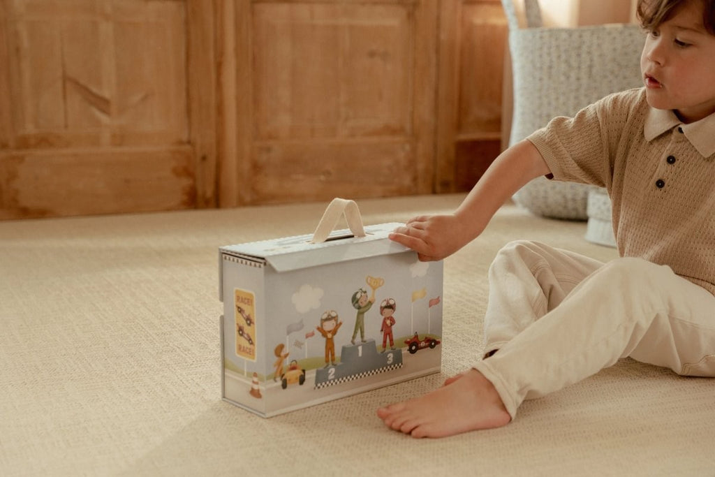 Caja de juego con pista carreras fsc - Little Dutch