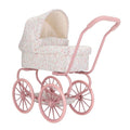 Carrito con capazo muñecas metal flores - Little Dutch
