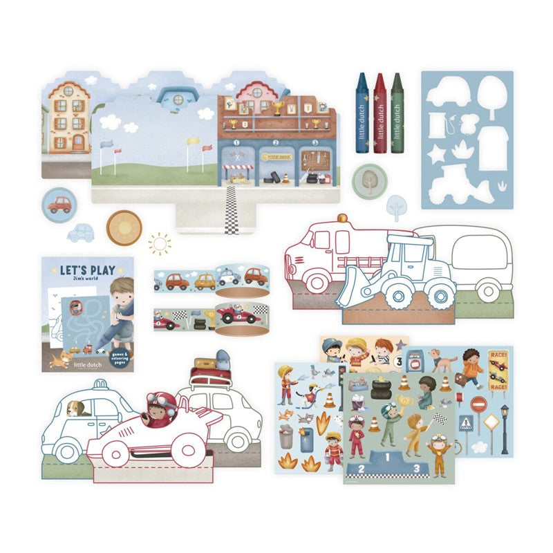 Maleta de creatividad Jim vehículos - Little Dutch