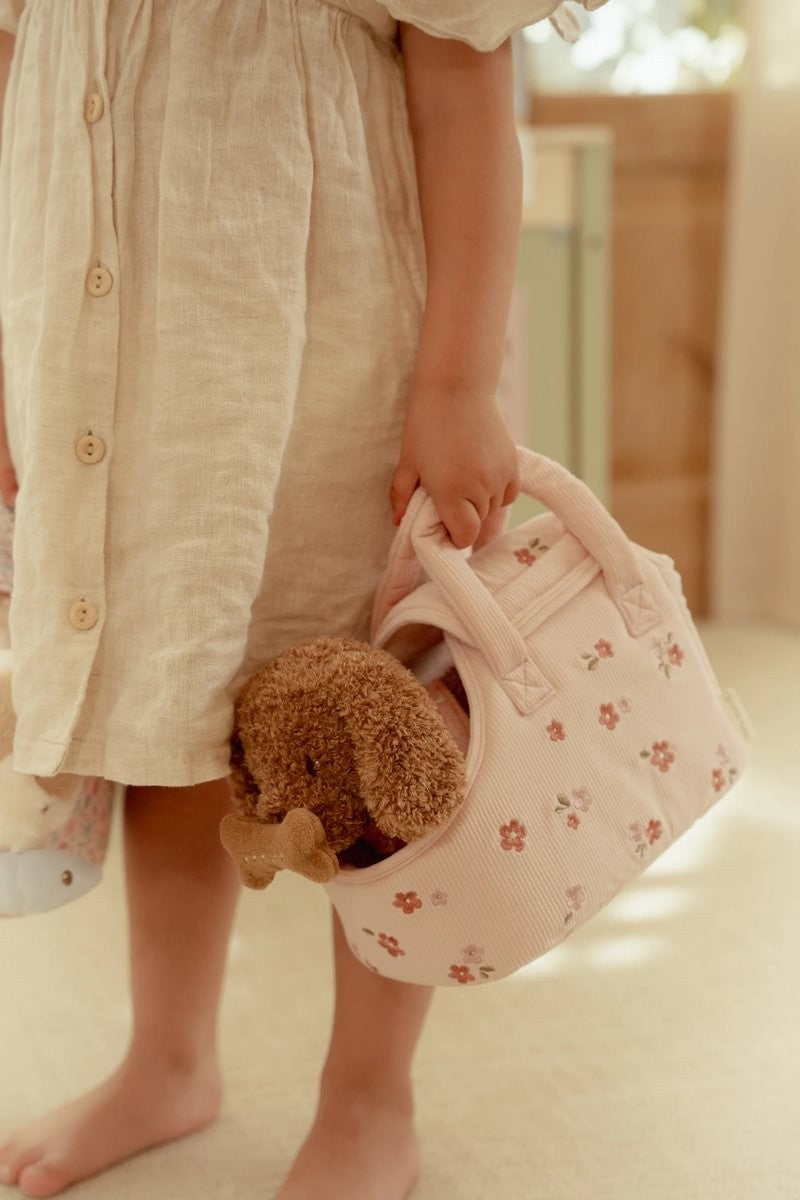 Perrito peluche Jackie con bolsa - Little Dutch