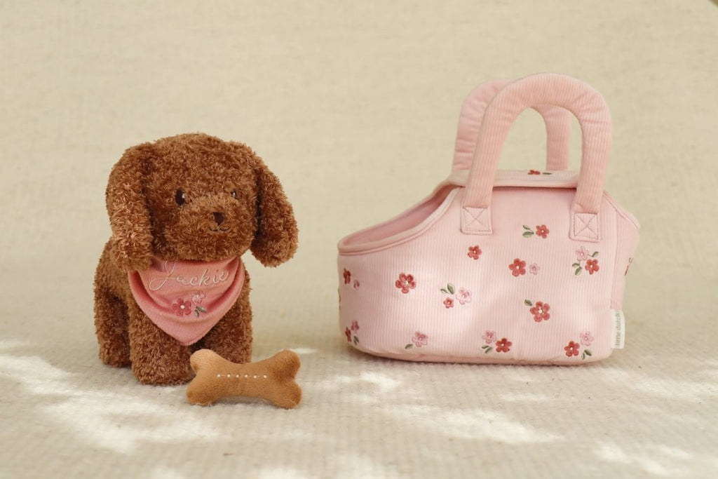 Perrito peluche Jackie con bolsa - Little Dutch