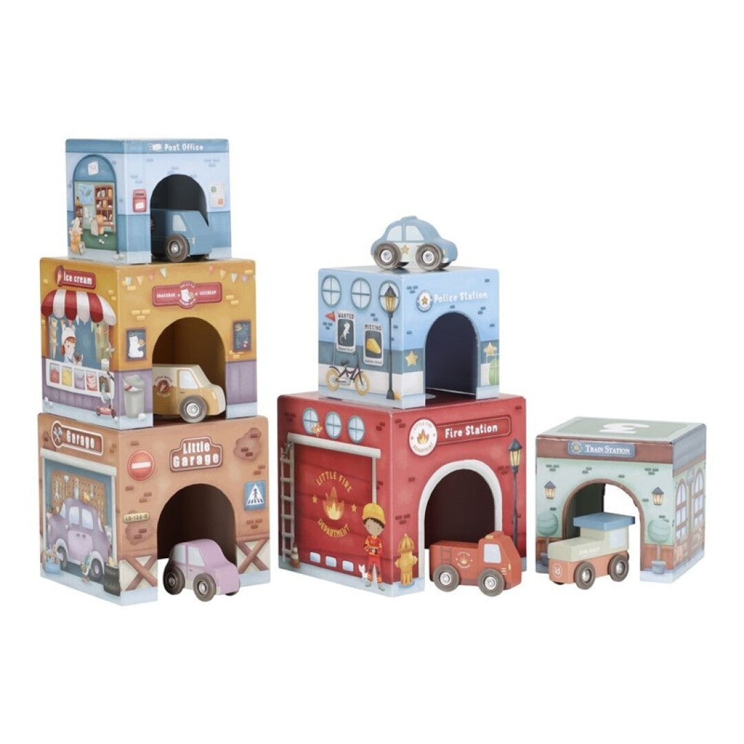 Torre encajable ciudad con coches - Little Dutch