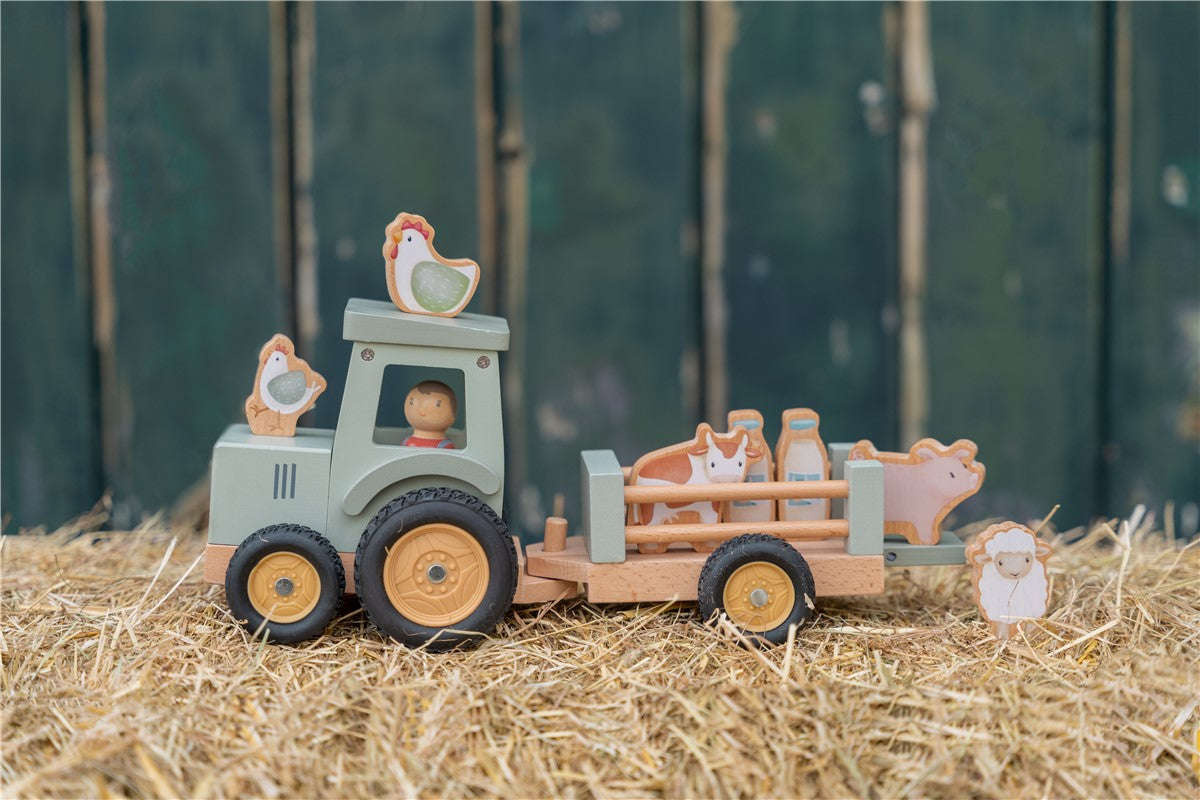 Tractor con trailer pequeña granja FSC - Little Dutch